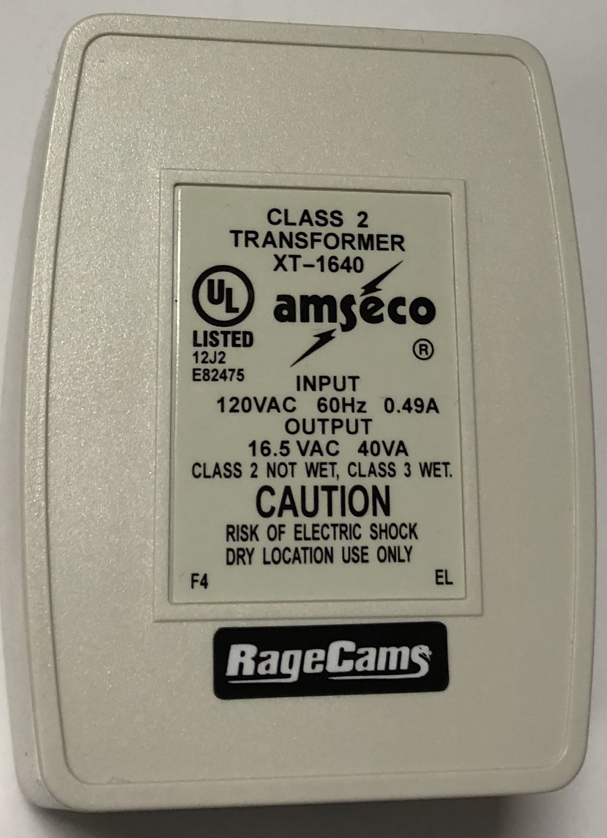 Amseco Transformer for Alarm System 16.5VAC 20VA 