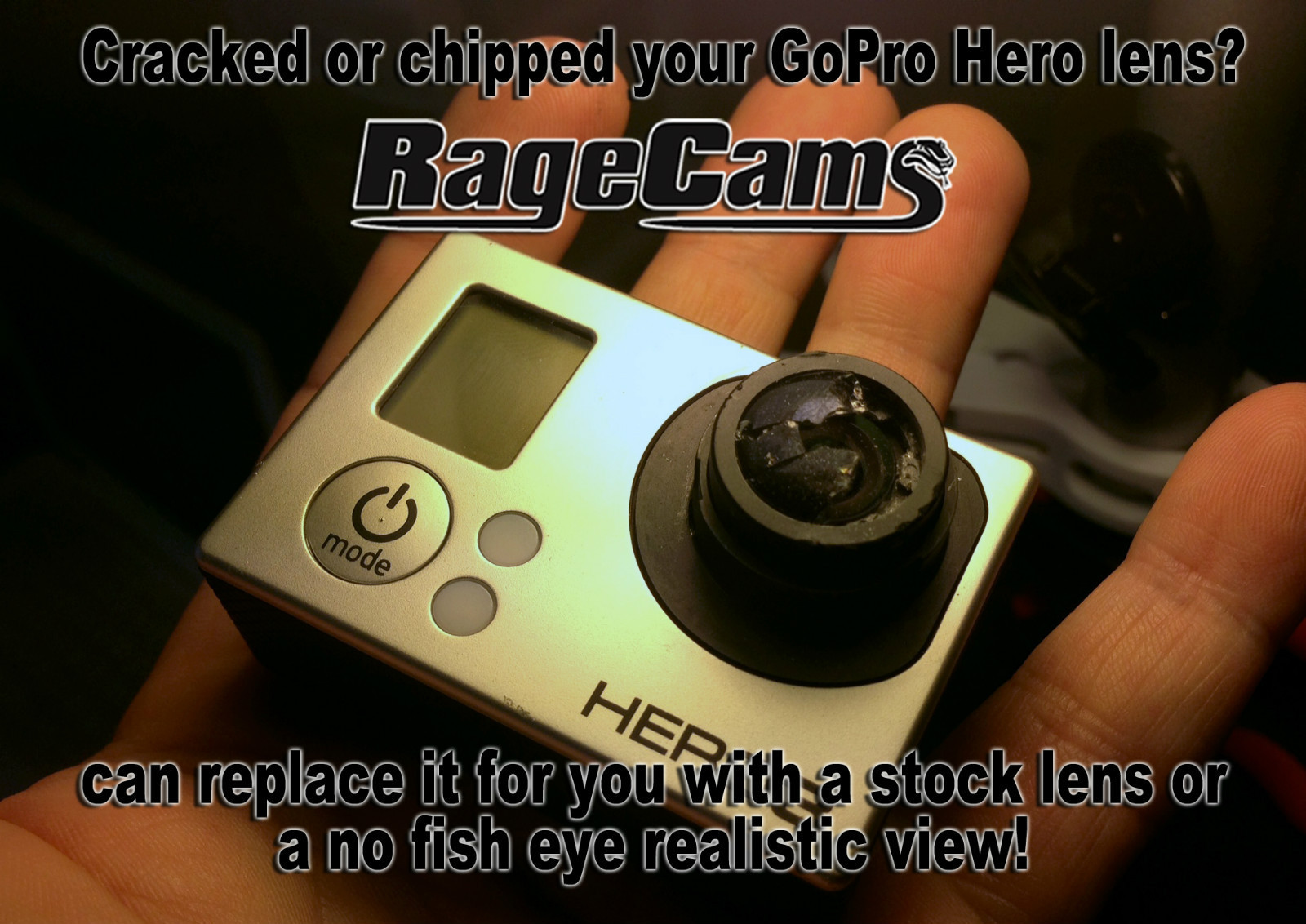 How to change the hero3 lens black silver white