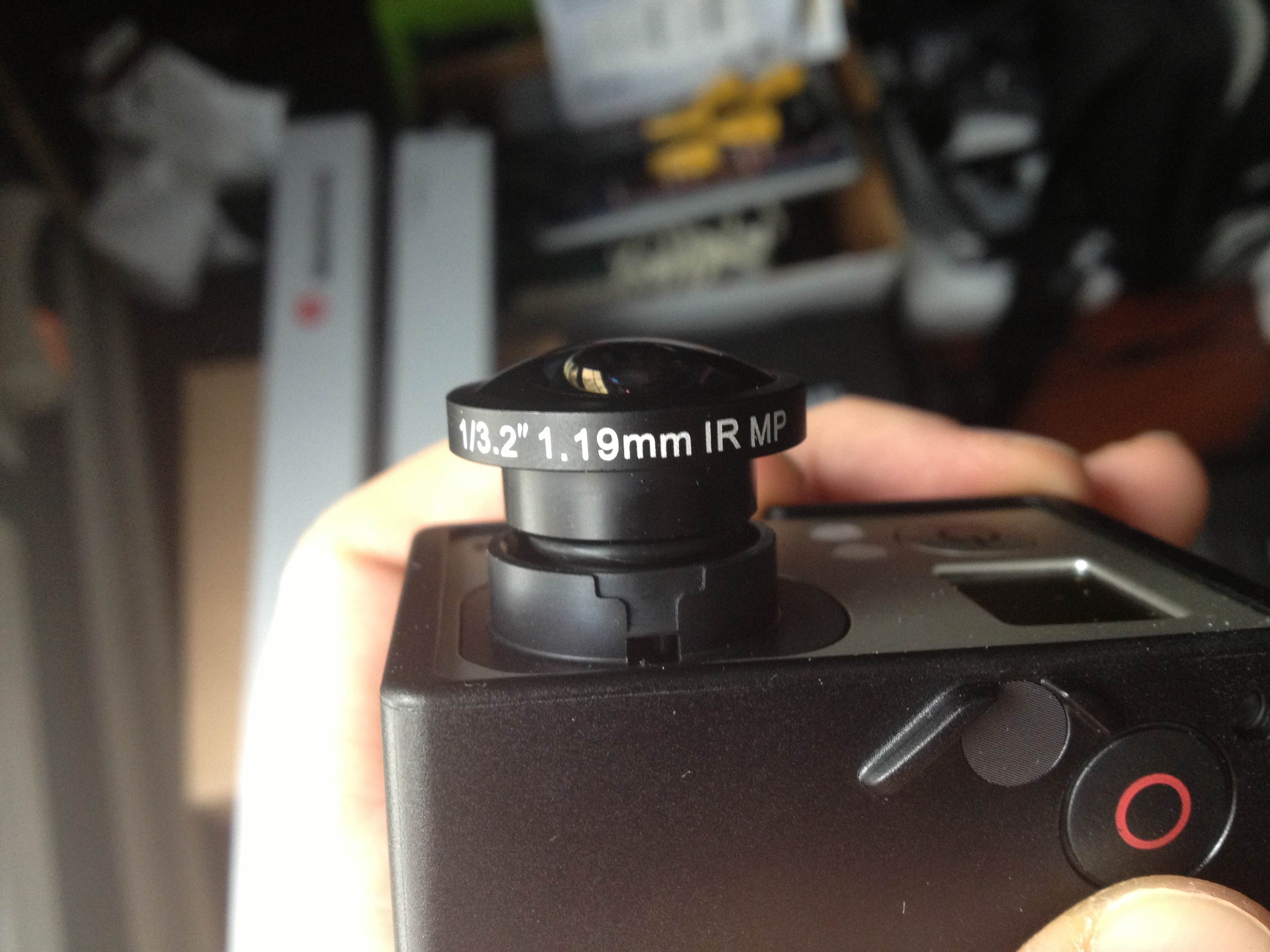1.19mm Panoramic Fish Eye Lens for Hero3+Hero4 Black
