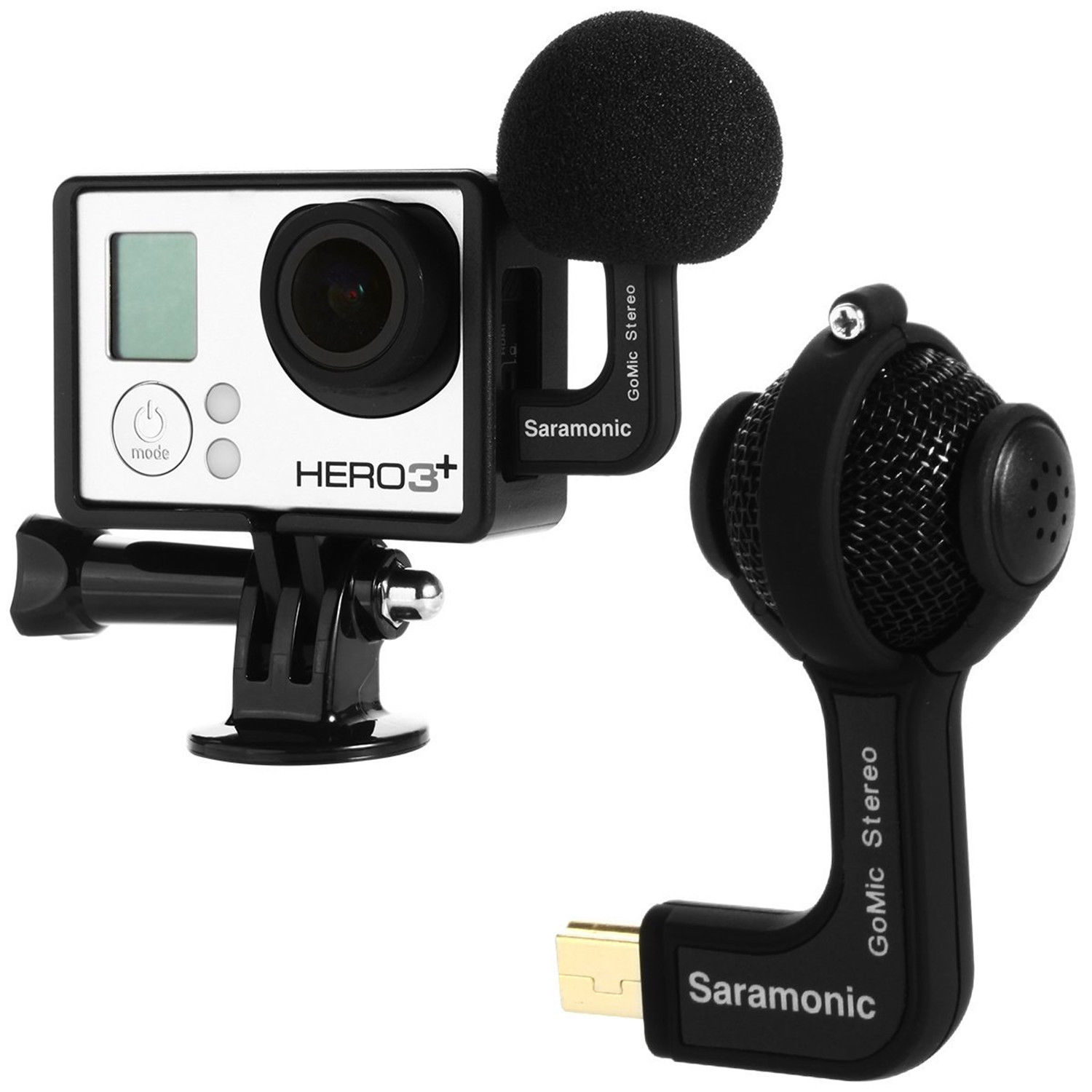Saramonic Mic Microphone For Gopro Hero3/3+4 Black Silver Gomic